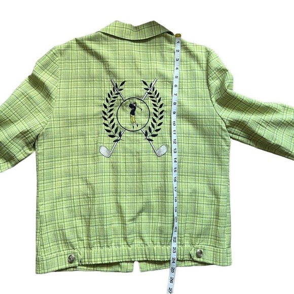 VTG Farouche Sport Golf Embroidered Green Full Zip Jacket Size 10 - Picture 4 of 9